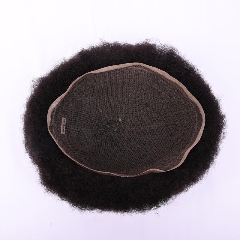Stock afro curl french lace hair replacement for men