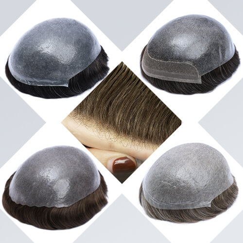 2 skin toupee- Natural looking and flexible vloop, injected and single knot skin