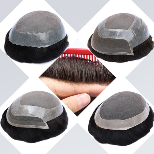3 mono toupee-Long lifespam monofilament strong hair replacement