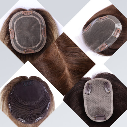 8 Ladies topper - Human hair topper for less hair on top of head, add hair volumn