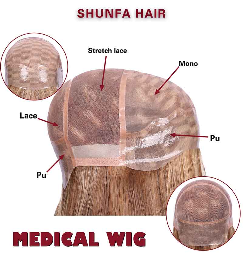 Alice Wig - Full Hand Tied Mono Base Medical Wig from Shunfa Hair Factory