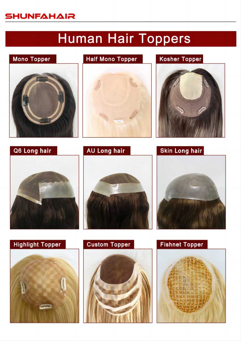 Mono Topper Dev Color - Top Quality Human Hair Pieces with Standard Size