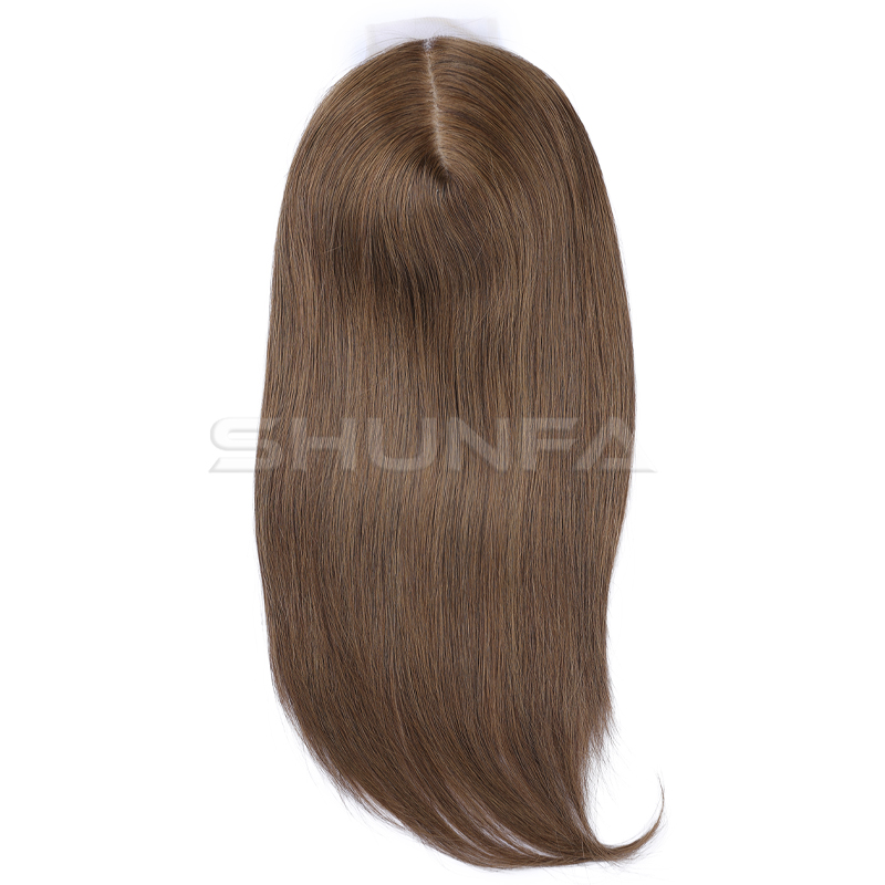 5X6 Hand Tied Silk Base Human Hair Topper Virgin Hair